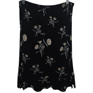 BCBGMaxAzria Essentials Vintage 90's Floral Trumpet Hem Ruffle Skirt